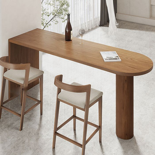Mesa de comedor de altura de contador de doble pedestal