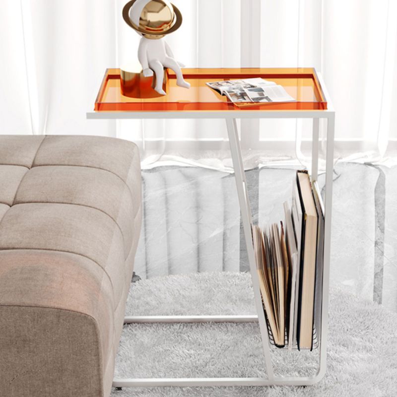 Tavolo laterale di accento contemporaneo con deposito soggiorno astratto rettangolare