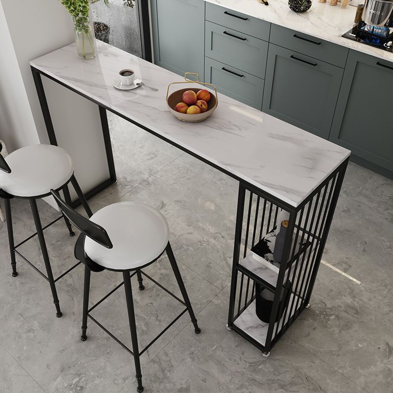 White Marble Kitchen Counter-height Pub Table Rectangle Bar Dining Table Clearhalo 'Bar Furniture' 'Bar Tables' 'bar_tables' 'furn' 'furn_bar_tables' 'Furniture' 'furniture_bar_tables' 'Kitchen & Dining Furniture' 'kitchen&dining_furn' 'kitchen' 1200x1200_3d90c5e1-e50c-4a2d-916a-6f6108c3326b