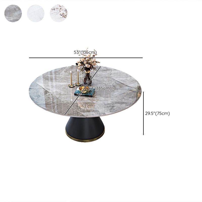 Sintered Stone Top Room Table Pedestal Dining Table for Kitchen Clearhalo 'Dining Tables & Seating' 'Dining Tables' 'dining_table' 'furn' 'furn_dining_table' 'Furniture' 'Kitchen & Dining Furniture' 1200x1200_3d9172a6-4fd9-466b-a569-e2a7a0fbd10c