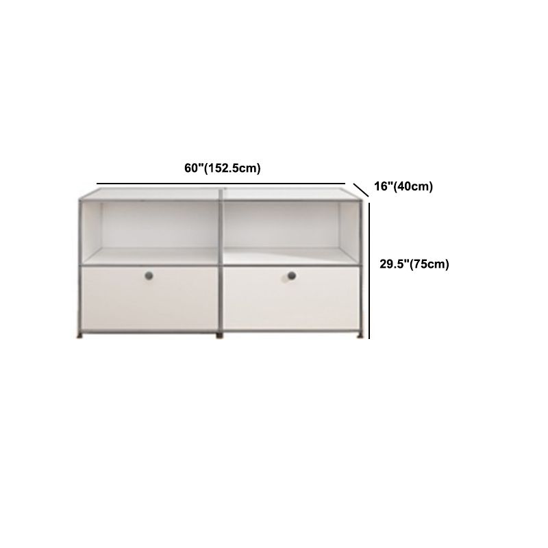 Sideboard in metallo bianco con cassetti a buffet da pranzo interno moderno