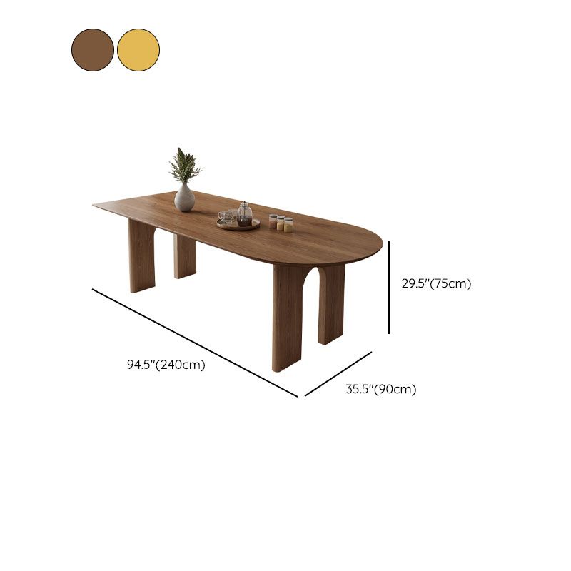 Table à manger de style moderne Table de dîner à 4 pieds en bois massif pour salle à manger