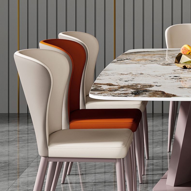 Nordic Glam Rectangle Sintered Stone Dining Table Set 1/4/5/6/7 Pieces Dining Set Clearhalo 'Dining Room Sets' 'Dining Tables & Seating' 'dining_room_set' 'furn' 'furn_dining_room_set' 'Furniture' 'furniture_dining_room_set' 'Kitchen & Dining Furniture' 1200x1200_3d92828d-a6aa-4768-be7c-5a9ef175ff34