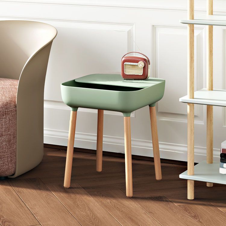 Square Accent Side Table Solid Wood 4 Legs Side End Snack Table with Shelf Clearhalo 'Coffee & Accent Tables' 'End & Side Tables' 'end_side_tables' 'furn' 'furn_end_side_tables' 'Furniture' 'Living Room Furniture' 1200x1200_3d935294-5d86-4851-b365-8c98db2b65c0