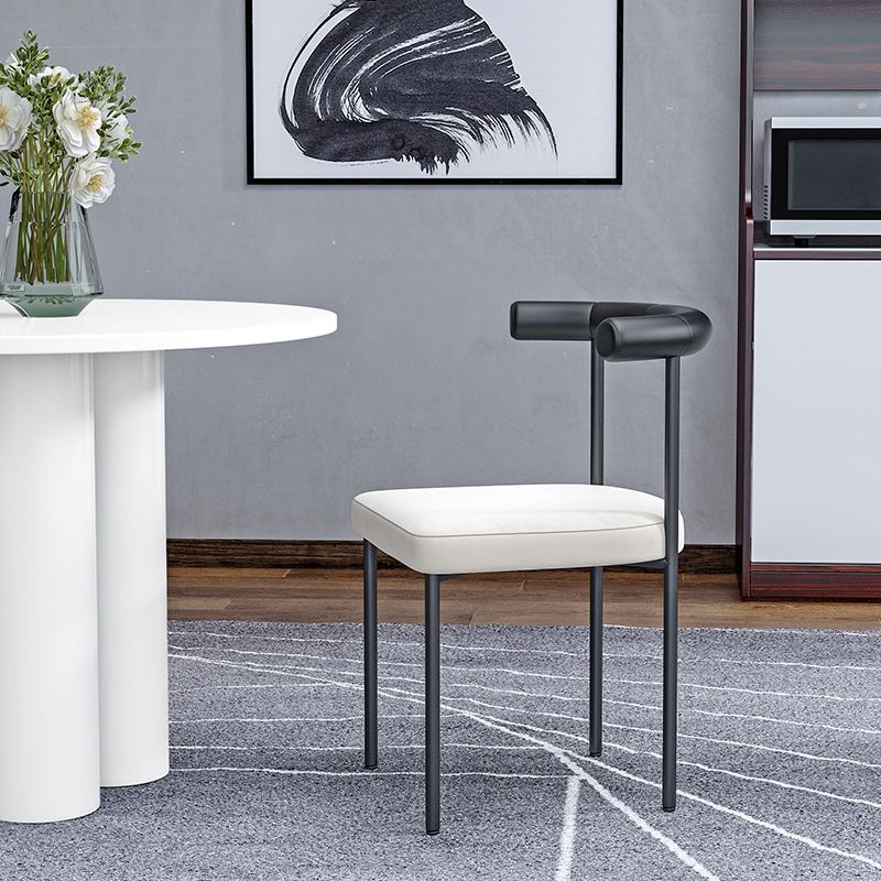 Black Iron Legs Dining Chairs Modern Armless Side Chair for Home Clearhalo 'Dining Chairs' 'Dining Tables & Seating' 'dining_chair' 'furn' 'furn_dining_chair' 'Furniture' 'Kitchen & Dining Furniture' 1200x1200_3d93cd91-fc0b-44b2-81b0-6f99c32e9a6f