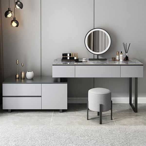 Gray Bedroom Lighted Mirror Vanity Makeup Dressing Table Set Clearhalo 'Bedroom Furniture' 'furn' 'furn_makeup_vanities' 'Furniture' 'Makeup Vanities' 'makeup_vanities' 1200x1200_3d93f2e4-460d-4209-b164-a62de0133be4