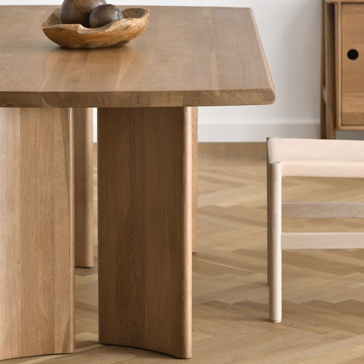 Rettangolo tavolo da pranzo moderno tavolo in legno fisso tavolo fisso di legno massiccio