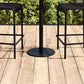 Modern Metal Bar Table Round Dining Table - 23.6" L x 23.6" W x 41.3" H