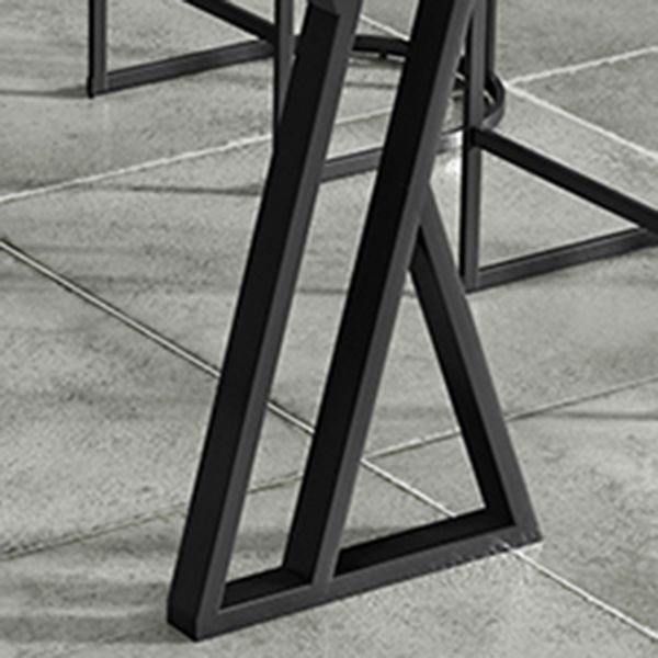 Tavolo da bar rettangolare in pietra sinterizzato tavolo da barra industriale con doppio piedistallo