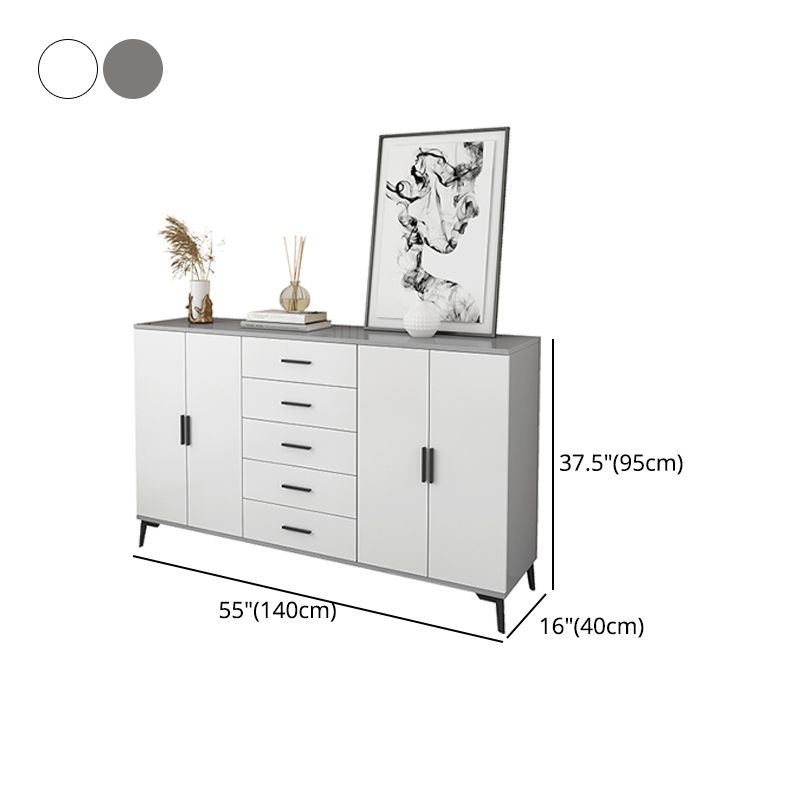 Gabinete de acento de madera moderno con gabinete de almacenamiento de piernas rectas negras
