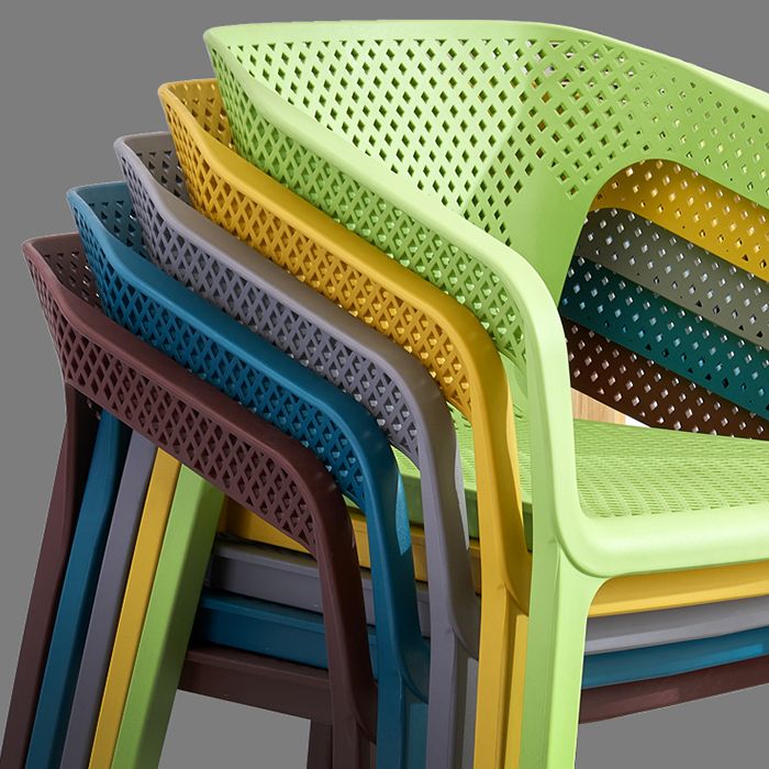 Plastic Scandinavian Dining Kitchen Room Arm Chair Solid Back Chair Clearhalo ' kitchen&dining_furn' 'Dining Chairs' 'Dining Tables & Seating' 'dining_chair' 'furn' 'furn_dining_chair' 'Furniture' 'furniture_dining_chair' 'Kitchen & Dining Furniture' 'kitchen' 1200x1200_3d9afb60-6ff2-40c9-a5ec-032a460a7011