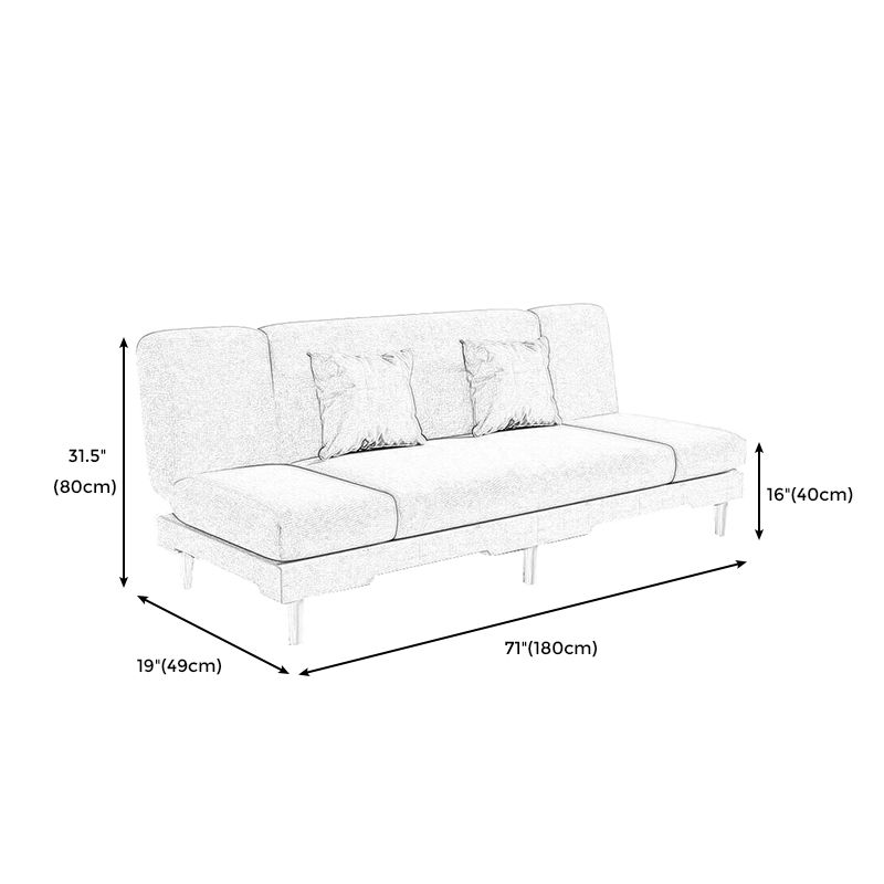 Modern Wood Legs Sofa 2/3 Seater Armless Convertible Sleeper Sofa Clearhalo 'Furniture' 'furniture_sofas' 'kitchen' 'kitchen_sofas' 'Living Room Furniture' 'Sofa' 'sofas' 1200x1200_3d9d0a10-dbc0-49cf-82f6-14db004b2752