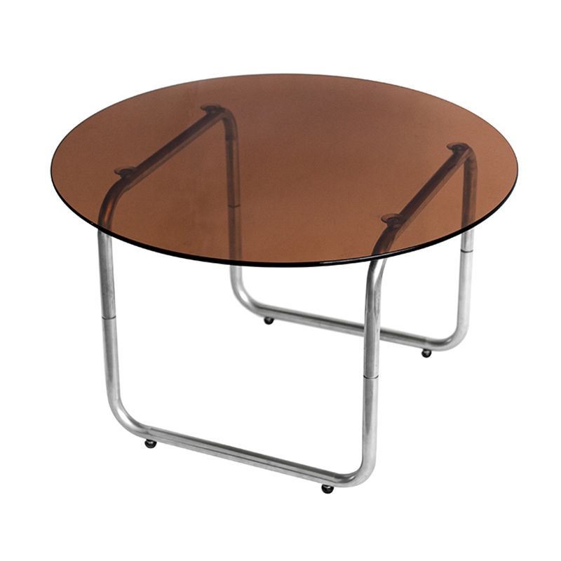 Modern Glass Coffee Table Round Sled Coffee Table for Living Room Clearhalo 'Coffee & Accent Tables' 'Coffee Tables' 'coffee_tables' 'furn' 'furn_coffee_tables' 'Furniture' 'Living Room Furniture' 1200x1200_3d9dde37-0eeb-45e5-82b8-9672a4b93f00