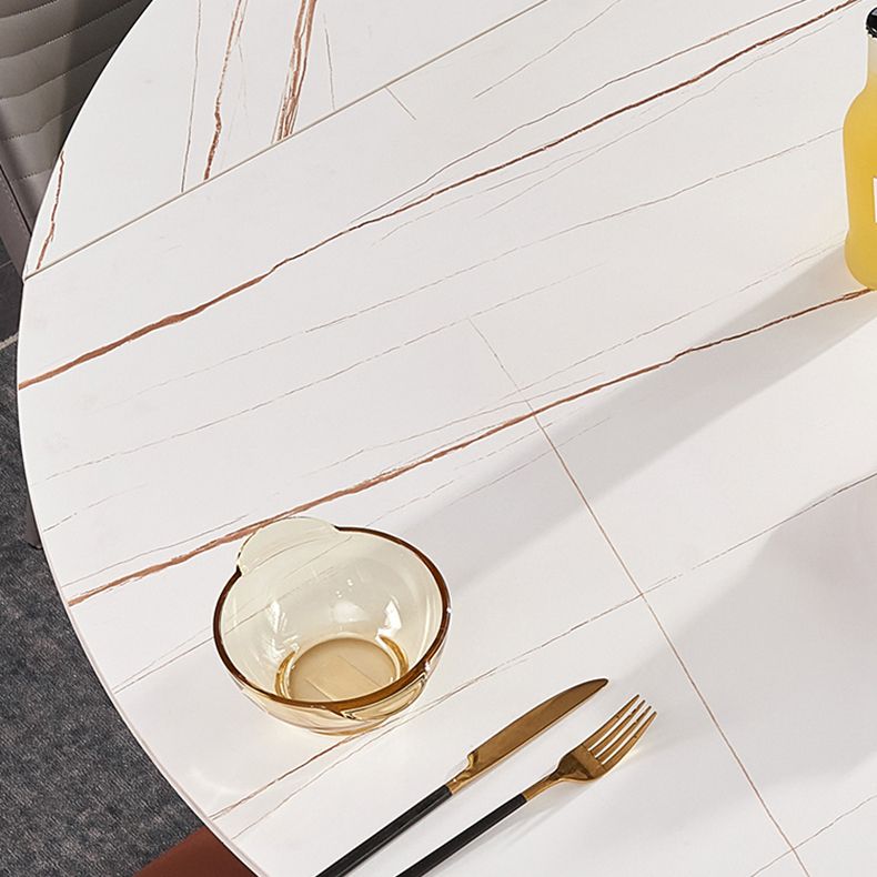 Modern 1/3/4/5/7 Pieces White Dining Table Set with Sintered Stone Top Round Dinette Set Clearhalo 'Dining Room Sets' 'Dining Tables & Seating' 'dining_room_set' 'furn' 'furn_dining_room_set' 'Furniture' 'furniture_dining_room_set' 'Kitchen & Dining Furniture' 'kitchen&dining_furn' 'kitchen' 1200x1200_3d9ea078-dcbe-49b4-906e-7a1fac092c30