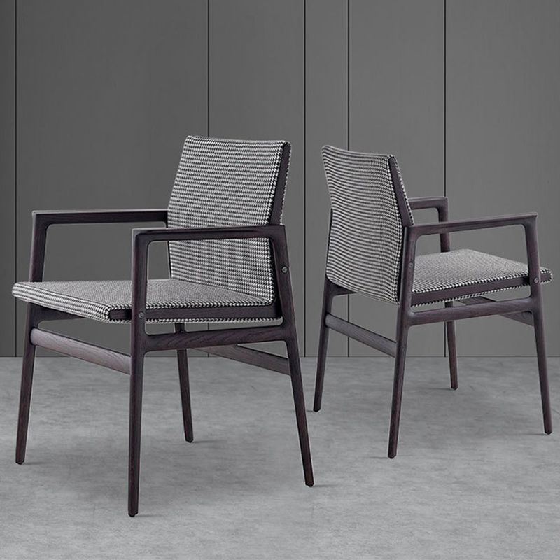 Contemporary Dining Arm Chair Solid Wood Dining Chair for Home Clearhalo 'Dining Chairs' 'Dining Tables & Seating' 'dining_chair' 'furn' 'furn_dining_chair' 'Furniture' 'Kitchen & Dining Furniture' 1200x1200_3d9faf4c-f196-4e2e-86bd-d88e29f083c9