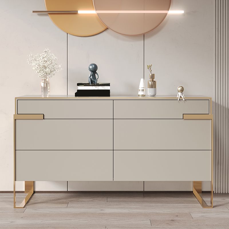 Comenedor de almacenamiento glamorante de estados de madera con 6 cajones