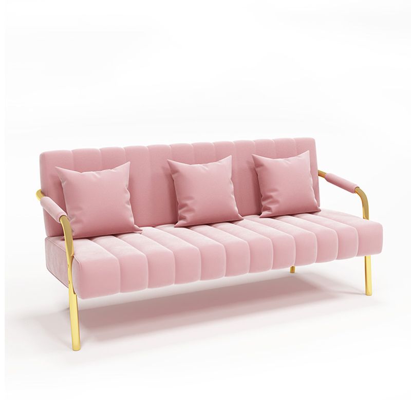 Glam Velvet 3-seat Sofa with Sewn Pillow Back 22" Wide 28" High Clearhalo 'furn' 'furn_sofas' 'Furniture' 'furniture_sofas' 'kitchen' 'kitchen_sofas' 'Living Room Furniture' 'Sofa' 'sofas' 1200x1200_3da03fd7-42fb-4145-8b81-4dcc16316578