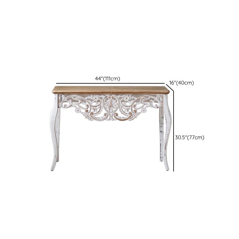 Rectangle Shape French Country Console Table White Wood Sofa Table Clearhalo 'Console Tables' 'console_tables' 'Entry & Mudroom Furniture' 'furn' 'furn_console_tables' 'Furniture' 1200x1200_3da5c25e-653b-445e-b6fa-02c1ce0f5537