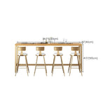 Mesa de altura de barra glamorosa mesa de barra de bistro de madera maciza con base de oro