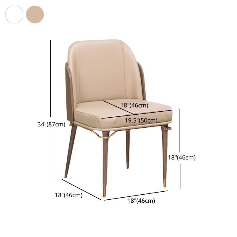 Scandinavian Style Leather Dining Chair for Home Armless Solid Back Chair Clearhalo 'Dining Chairs' 'Dining Tables & Seating' 'dining_chair' 'furn' 'furn_dining_chair' 'Furniture' 'Kitchen & Dining Furniture' 1200x1200_3daffde0-0a3f-4d8e-9e2f-3195bbfeb69e