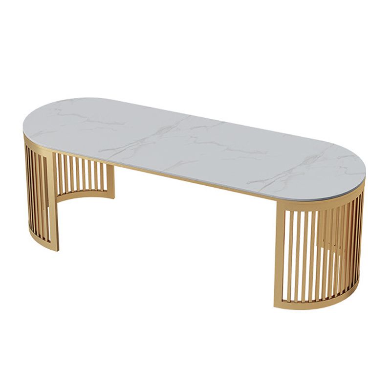 29 "H Glam Office Desk Oval White Writing Desk met metalen benen