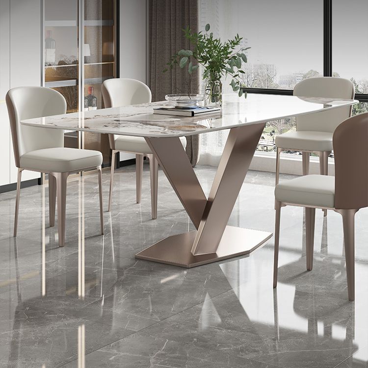 Metal Traditional Luxury Rectangle Table Sintered Stone Table for Kitchen and Dining Room Clearhalo ' dining_table' 'Dining Tables & Seating' 'Dining Tables' 'furn' 'furn_dining_table' 'Furniture' 'furniture_dining_table' 'Kitchen & Dining Furniture' 'kitchen&dining_furn' 'kitchen' 'kitchen_dining_table' 1200x1200_3db1f2d1-4826-4a43-a8e9-abe27f51fa47