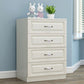 White Modern Accent Chest with Drawers 15.74" Wide Side Cabinet