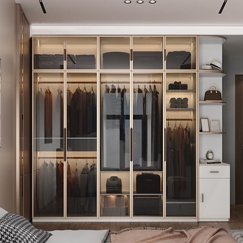 White Colour Wardrobe Armoire Contemporary Style Wooden Wardrobe Closet for Bedroom Clearhalo 'Armoires & Wardrobes' 'armoires_wardrobes' 'Bedroom Furniture' 'furn' 'furn_armoires_wardrobes' 'Furniture' 1200x1200_3db69776-723b-4f0a-866d-029236b34f35
