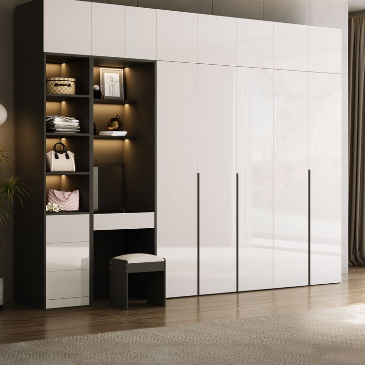 Engineered Wood Wardrobe Closet Contemporary Hinged Wardrobe Armoire Clearhalo 'Armoires & Wardrobes' 'armoires_wardrobes' 'Bedroom Furniture' 'furn' 'furn_armoires_wardrobes' 'Furniture' 1200x1200_3db72e3a-c368-48a2-9edf-a951d214ce33