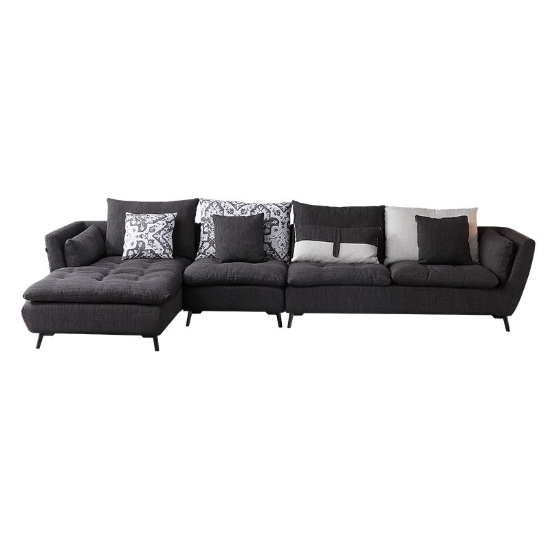66 "brede moderne sectionele bank vierkante arm grijs getuft sectional