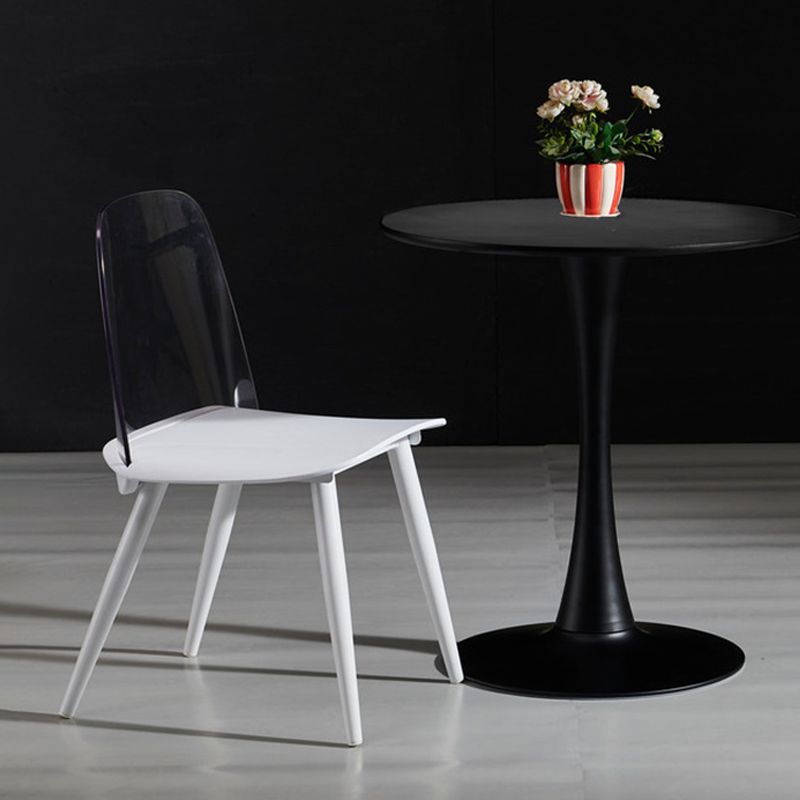 Scandinavian Plastic Dining Chairs Armless Low Back Dining Side Chair
