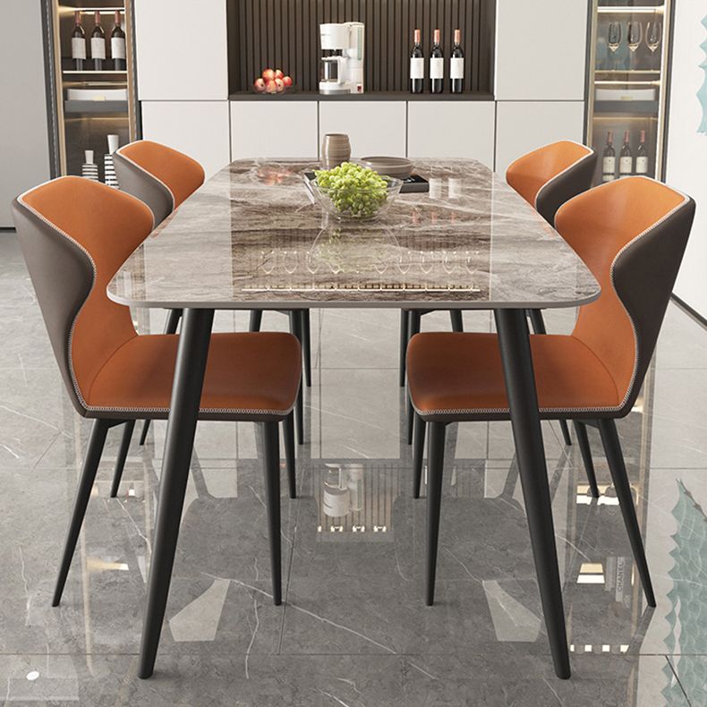 Industrial Grey Table for Restaurant Rectangle Dining Table with Metal 4 Legs Clearhalo 'Dining Tables & Seating' 'Dining Tables' 'dining_table' 'furn' 'furn_dining_table' 'Furniture' 'furniture_dining_table' 'Kitchen & Dining Furniture' 'kitchen' 'kitchen_dining_table' 1200x1200_3dbc4852-a0d3-4e63-9816-72bc19b9e2b3