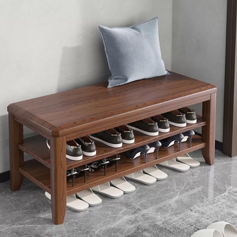 Rectangle 11.8" Wide Entryway Bench with Storage Solid Wood Seating Bench in Rubberwood Clearhalo 'Benches' 'Chairs & Seating' 'furn' 'furn_benches' 'Furniture' 'Living Room Furniture' 1200x1200_3dbdfb42-b3b0-4b77-8d1c-b09fc6db959e