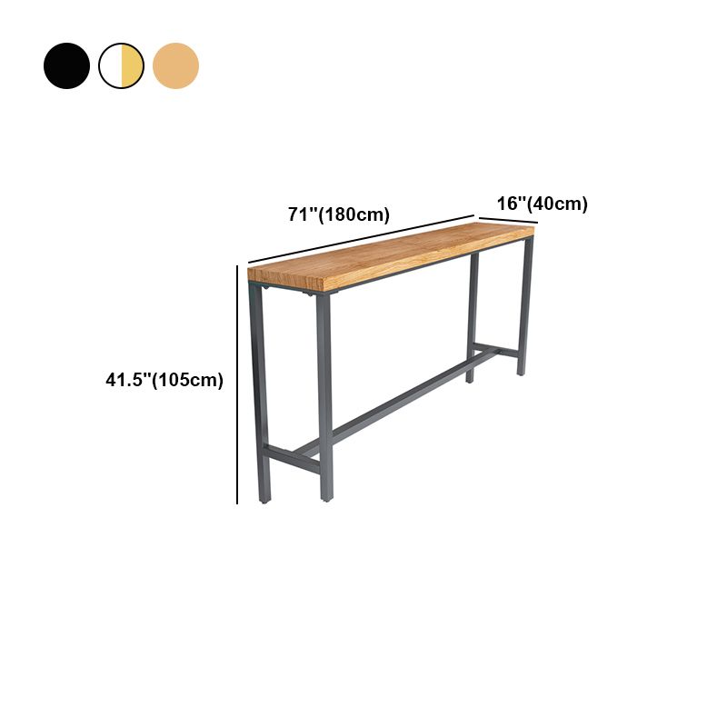 Modern Style Bar Table Solid Wood and Iron Coffee Shop Bar Table Clearhalo 'Bar Furniture' 'Bar Tables' 'bar_tables' 'furn' 'furn_bar_tables' 'Furniture' 'furniture_bar_tables' 'Kitchen & Dining Furniture' 1200x1200_3dbec596-f69a-45e4-a007-f6570a103f3e