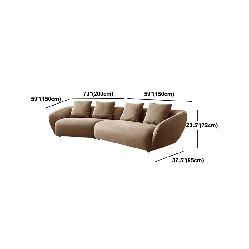 Nordic Wooden 3 Seater Sofa Chaise Dark Brown  Sloped Arm Sofa