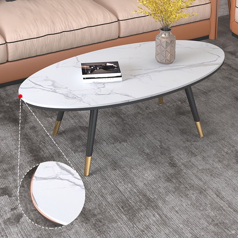 Slate Oval Coffee Table 4 Legs Base Type Single Cocktail Table Clearhalo 'Coffee & Accent Tables' 'Coffee Tables' 'coffee_tables' 'furn' 'furn_coffee_tables' 'Furniture' 'Living Room Furniture' 1200x1200_3dc0bd63-78d6-4009-b487-91586693fab7