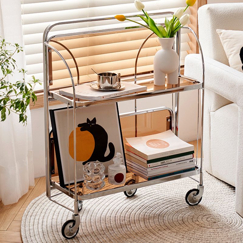 Modern Clear 23.6" End Table Rectangular Glass Side Table with Shelf Clearhalo 'Coffee & Accent Tables' 'End & Side Tables' 'end_side_tables' 'furn' 'furn_end_side_tables' 'Furniture' 'Living Room Furniture' 1200x1200_3dc1b19f-f3ab-4f74-b509-59436cc2888d