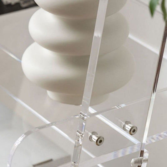 Contemporary Open Back Ladder Bookshelf Acrylic Bookcase with Shelves Clearhalo 'Bookcases' 'furn' 'furn_bookcases' 'Furniture' 'Office Furniture' 1200x1200_3dc1d3e2-2d8f-438f-b393-796d864b9763