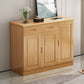 Mid-Century Modern Cabinet Rubberwood 2-Drawer with Shelves Grooves Accent Cabinet Clearhalo 'Cabinets & Chests' 'cabinets_chests' 'furn' 'furn_cabinets_chests' 'Furniture' 'Living Room Furniture' 1200x1200_3dc23c74-a36f-48c4-9af7-665fd84f489a