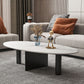 Glamouröser Couchtisch mit ovaler Steinplatte und Cocktailtisch mit 3 Beinen aus Metall