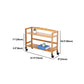 Natural Urban Etagere Bookshelf Manufactured Wood Bookcase with Caster Wheels