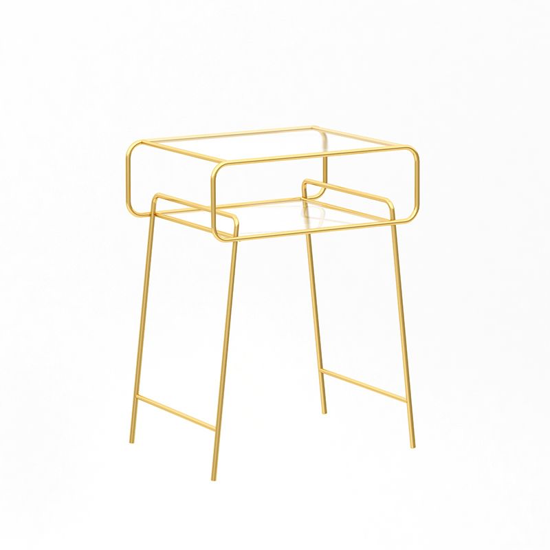 Glam 21 Zoll H -Bett Nachttisch Gla Top Open Storage Night Tisch mit Beinen