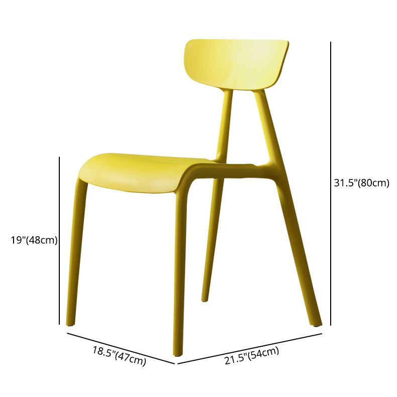 Minimalist Style Plastic Armless Chair Open Back Dining Side Chair for Home Use Clearhalo ' kitchen&dining_furn' 'Dining Chairs' 'Dining Tables & Seating' 'dining_chair' 'furn' 'furn_dining_chair' 'Furniture' 'furniture_dining_chair' 'Kitchen & Dining Furniture' 'kitchen' 1200x1200_3dc6decf-77eb-4219-bbcd-d22042ad860c