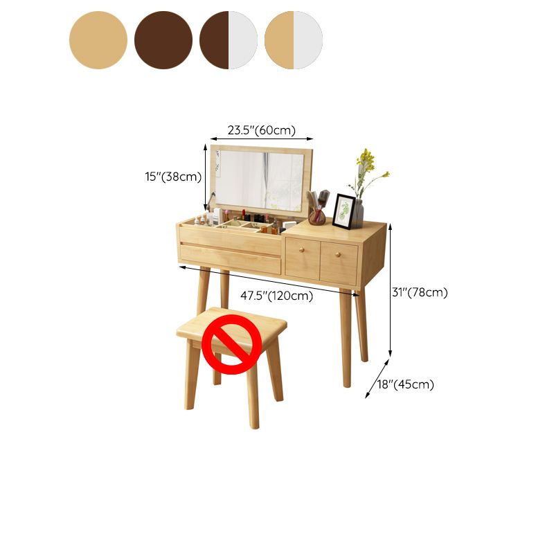 Dolteging da letto in stile nordico tavolo da letto in legno di gomma vanità per trucco