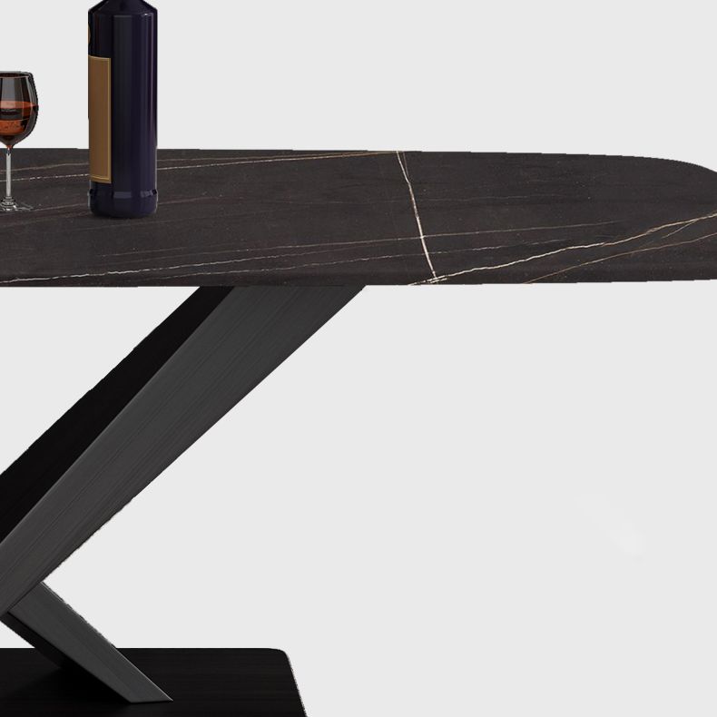 Industrial Sintered Stone Top Dining Table Standard Rectangle Shape Dining Table for Kitchen Clearhalo ' dining_table' 'Dining Tables & Seating' 'Dining Tables' 'furn' 'furn_dining_table' 'Furniture' 'furniture_dining_table' 'Kitchen & Dining Furniture' 'kitchen&dining_furn' 'kitchen' 'kitchen_dining_table' 1200x1200_3dc8188f-76c2-4180-9651-520fad68ae18