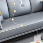Canapé en cuir fausse 35,43 "High Modern Square ARM SOFA avec 4 oreillers