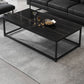 Trestle Type/frame Base Rectangular Slate Table Board Glam Style Coffee Table Clearhalo 'Coffee & Accent Tables' 'Coffee Tables' 'coffee_tables' 'furn' 'furn_coffee_tables' 'Furniture' 'Living Room Furniture' 1200x1200_3dcad25e-af36-41c4-b07e-187b6b60f224