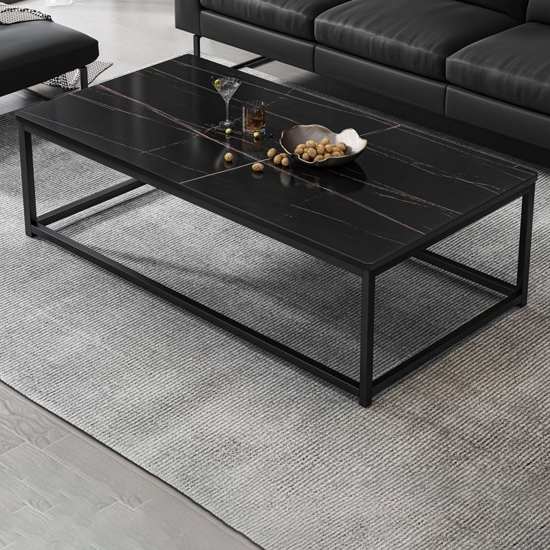 Trestle Type/frame Base Rectangular Slate Table Board Glam Style Coffee Table Clearhalo 'Coffee & Accent Tables' 'Coffee Tables' 'coffee_tables' 'furn' 'furn_coffee_tables' 'Furniture' 'Living Room Furniture' 1200x1200_3dcad25e-af36-41c4-b07e-187b6b60f224