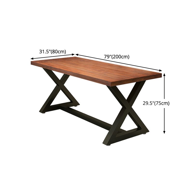 Industrial Pine Wood Table for Restaurant Rectangle Dining Table with Trestle Base Clearhalo ' dining_table' 'Dining Tables & Seating' 'Dining Tables' 'furn' 'furn_dining_table' 'Furniture' 'furniture_dining_table' 'Kitchen & Dining Furniture' 'kitchen&dining_furn' 'kitchen' 'kitchen_dining_table' 1200x1200_3dce08d4-eda4-489a-9937-3dbedc4271cd