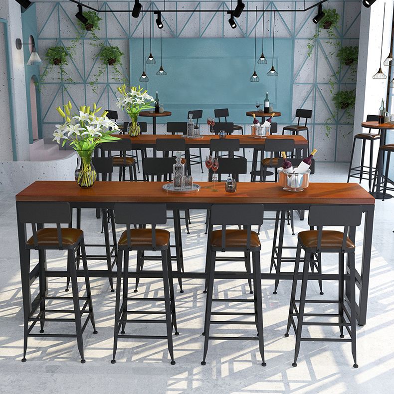 Contemporary Rectangle Bar Dining Table Wood Bar Height Table 42-Inch Top Clearhalo 'Bar Furniture' 'Bar Tables' 'bar_tables' 'furn' 'furn_bar_tables' 'Furniture' 'furniture_bar_tables' 'Kitchen & Dining Furniture' 'kitchen&dining_furn' 'kitchen' 1200x1200_3dcfab1f-7ea2-46af-ab5d-22938d9d3ff9